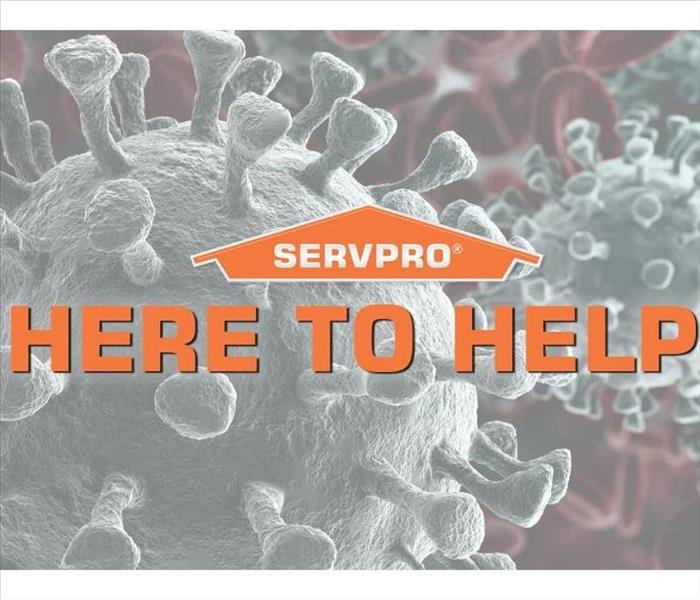 SERVPRO logo with germs in the background.